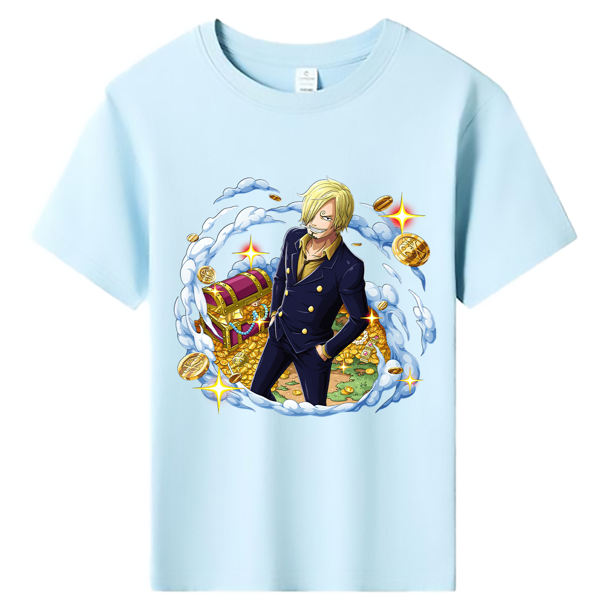（画像用） ワンピース サンジ ONE PIECE Sanji 綿100％キッズTシャツ（フロントプリント）
